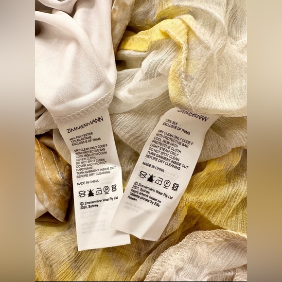 Zimmermann Botanica Long Sleeve Yellow Silk
Frill Wrap Mini Dress - Picture 10 of 11